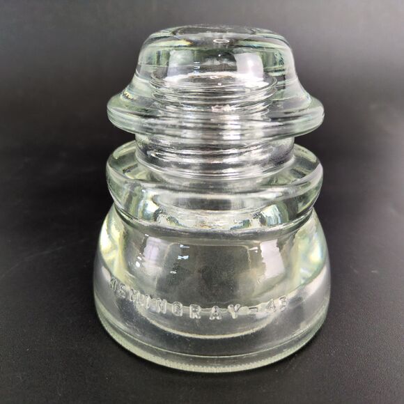Hemingray No 45 Insulator Clear Glass CD155 Made in USA 25-50 Paperweight - Picture 1 of 8